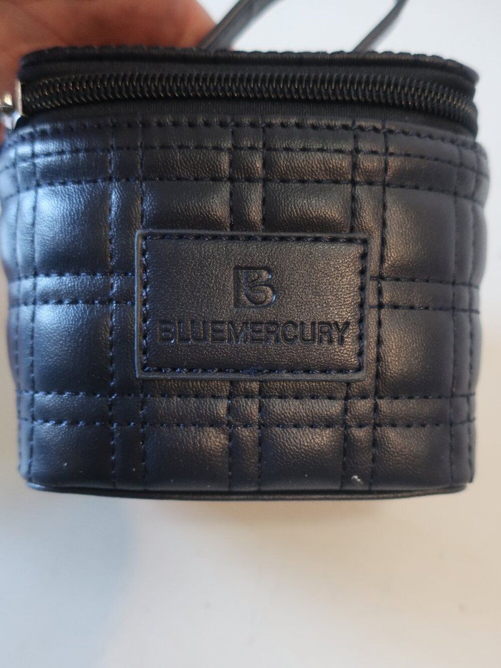New BlueMercury Black Leather Mini Travel Bag W/Sample Size Accessories